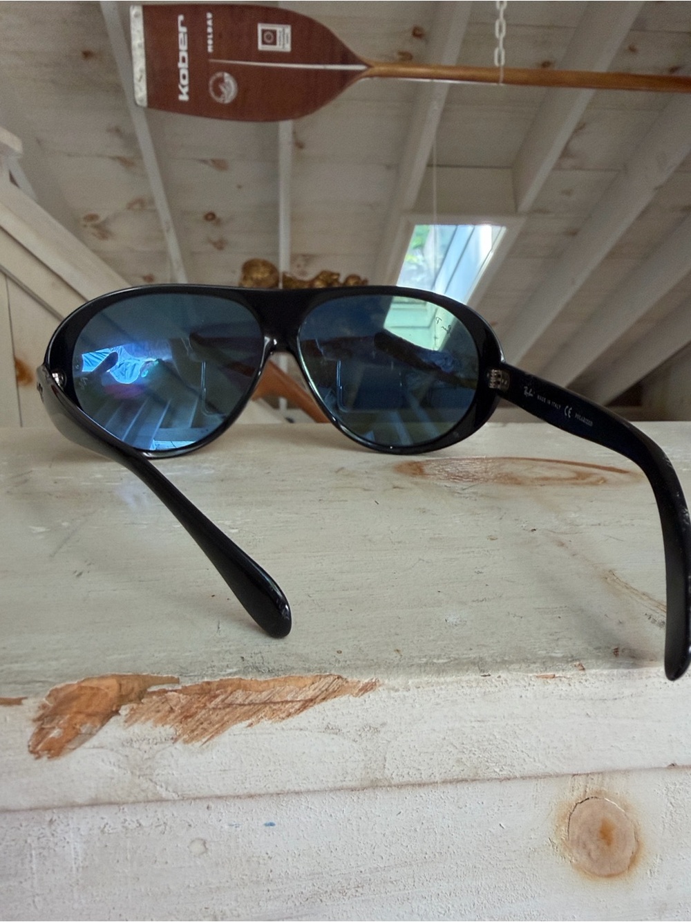 Ray-Ban Black Frame Sunglasses with Dark Green Lenses - Picture 4 of 8